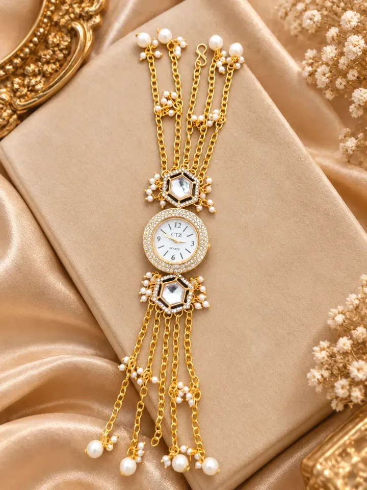 Royal Pearl Charm Designer Bracelet Watch