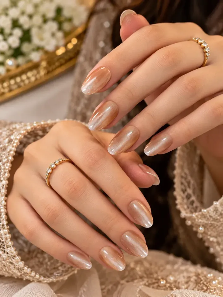 Nude Glow Glossy Nails