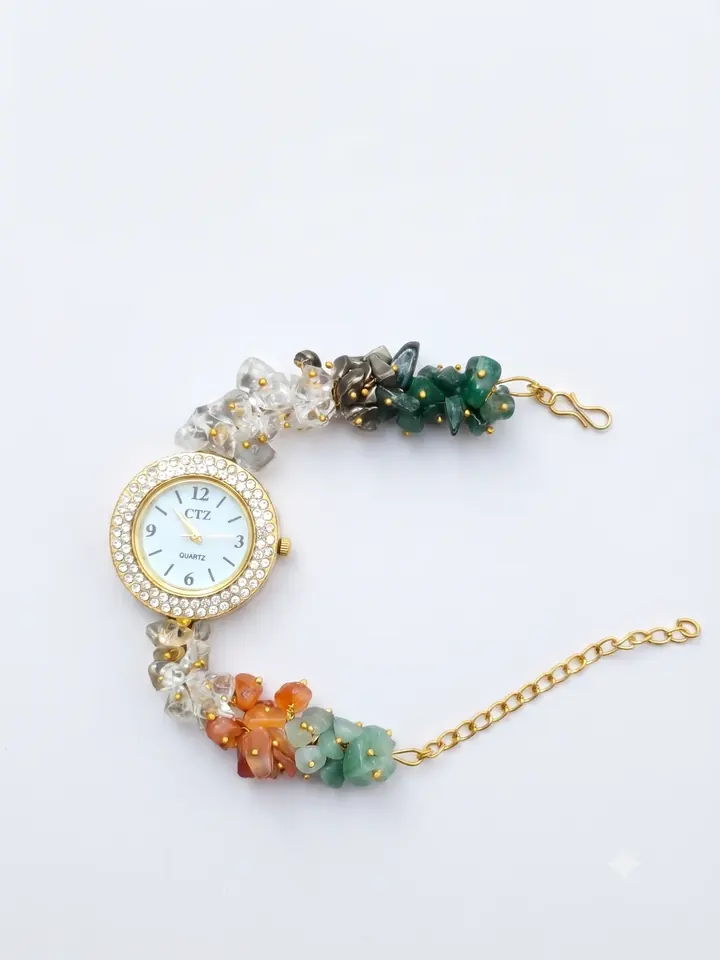 Royal Dhanyog Natural Stone Bracelet Watch