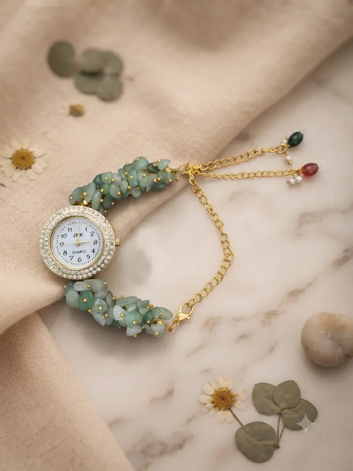 Royal Green Aventurine Natural Stone Bracelet Watch